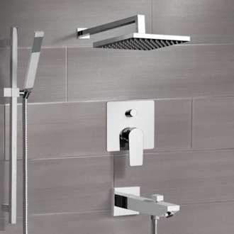Tub and Shower Faucet Tub and Shower Faucet Set with Handheld and Rain Shower Head Remer TSR41